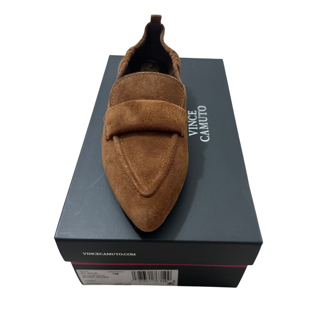 Vince Camuto Azur Burnt Sugar Suede Pointed Toe Loafers Mens 7M NEW